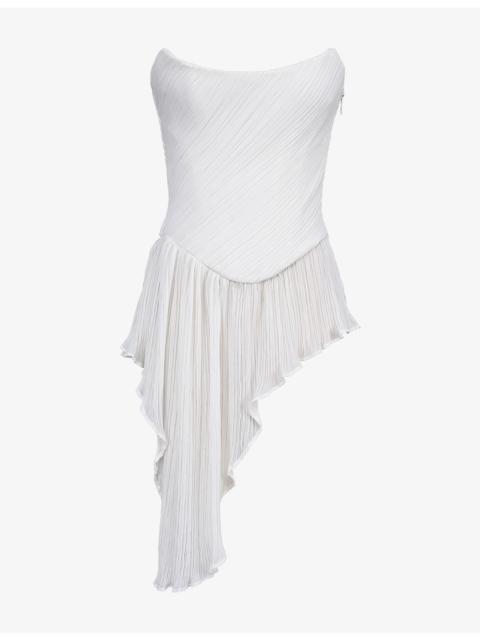 House of CB Renata Micro-Pleat Strapless Woven Top