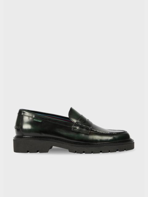 Paul Smith Dark Green Leather 'Bolzano Loafers