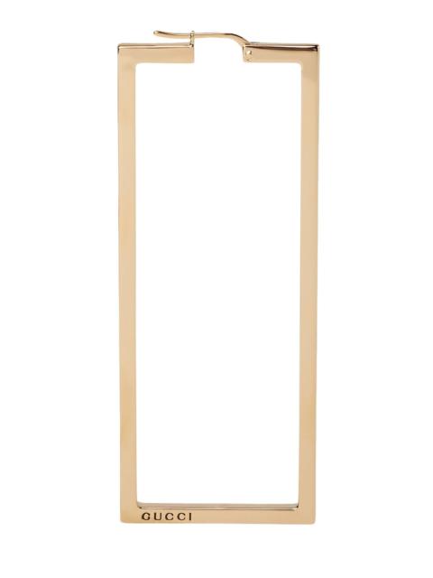 Single Rectangle-shaped Logo-engraved  Earring