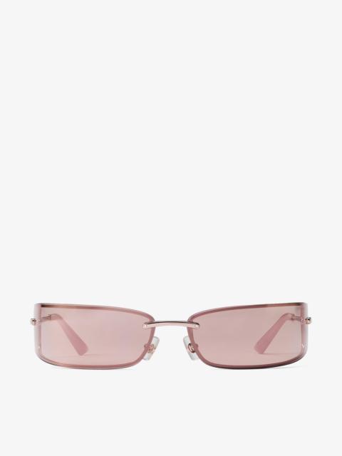 JIMMY CHOO Verse
Pale Gold and Pink Rectangular Metal Sunglasses