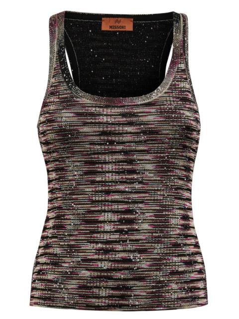 Scoop Neck Sequin Tank Top