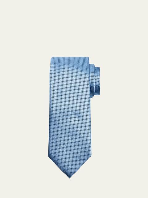 ZEGNA Men's Micro-Geometric Jacquard Silk Tie