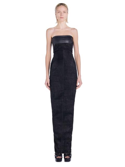 Rick Owens ruched strapless maxi dress