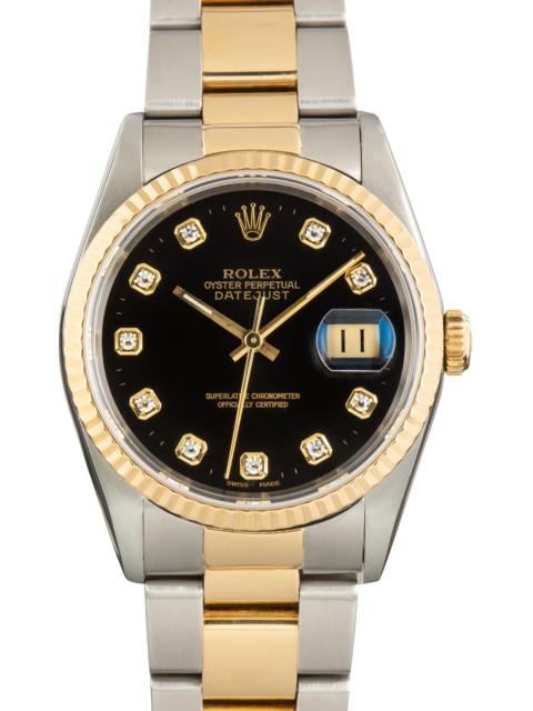ROLEX Used Rolex Datejust 36 Ref 16233 Black Diamond Dial