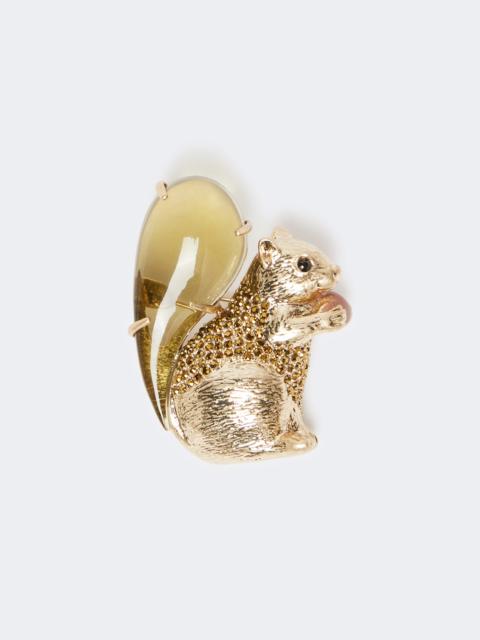 WEEKEND Max Mara Resin and glass brooch - BROWN