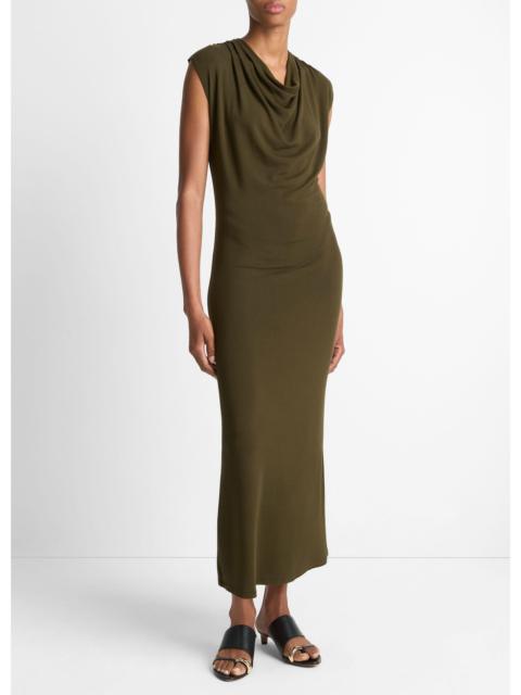 Vince Jersey Draped Cowl-Neck Dress