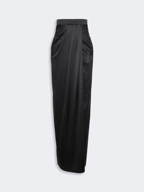 Max Mara CAMERA Long silk satin skirt - DARK GREY