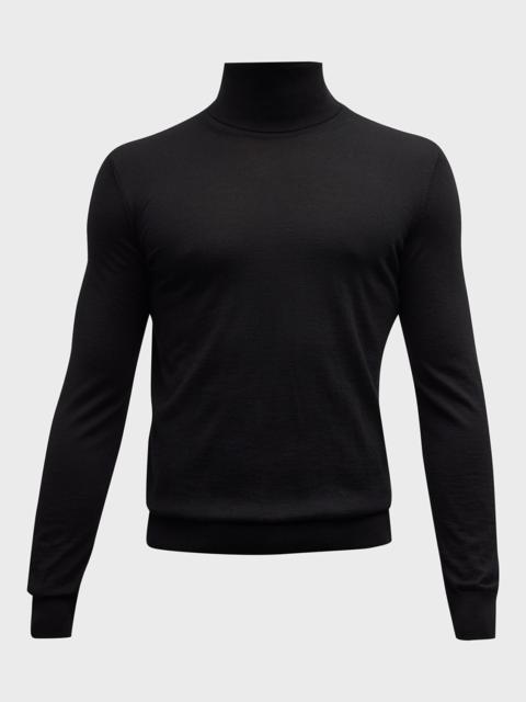 ZEGNA Men's Cashmere-Silk Turtleneck Sweater