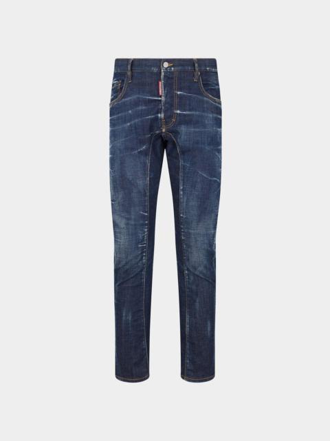 DARK CLEAN WASH TIDY BIKER JEANS