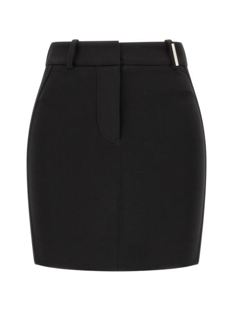 THE ATTICO metal-plate logo-embroidered mini skirt