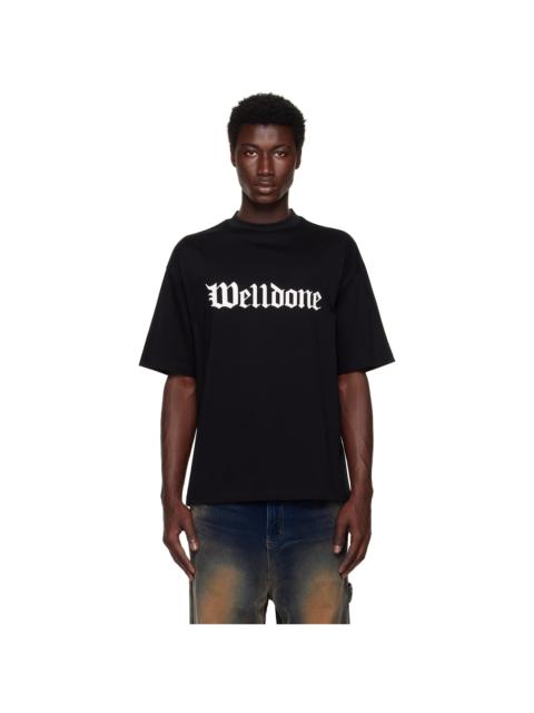 We11done Black Gothic Logo T-shirt
