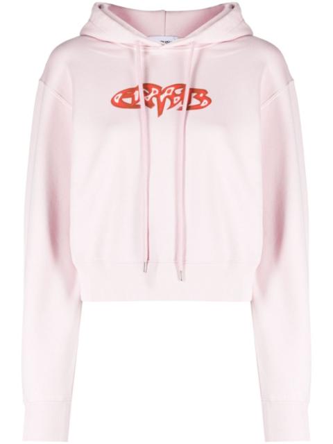 cropped cotton hoodie