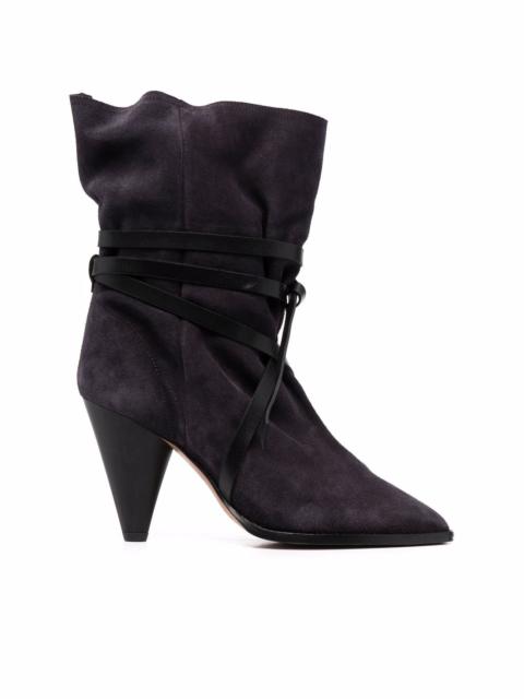 pointed suede boots