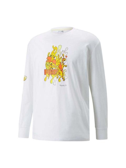 PUMA Kaos Casual x Britto Long Sleeve T-Shirt 'White Yellow' 532233-02