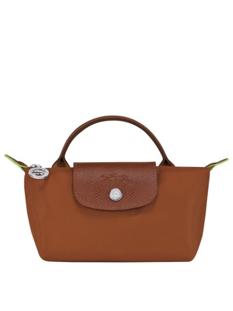 Longchamp Le Pliage Green Pouch with handle Cognac - Recycled canvas