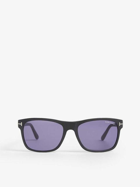 Giulio matte rectangle-frame sunglasses