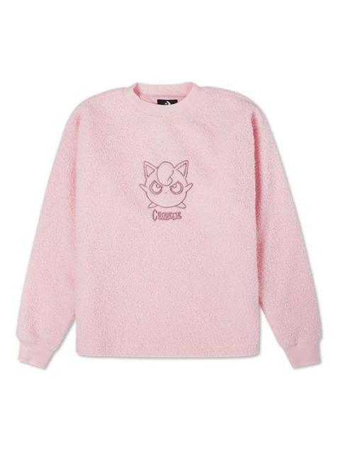 Converse Converse x POKEMON Crossover Cartoon Embroidered Suede Round Neck Pullover Pink 10023902-660