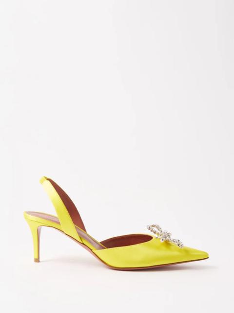 Rosie 60 crystal-bow satin slingback pumps