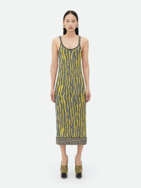 Bottega Veneta Slim Fit Viscose Jacquard Midi Dress