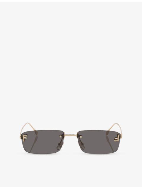 FENDI FE4172US First Crystals Square-Frame Metal Sunglasses