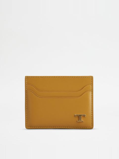 TOD'S CARD HOLDER IN LEATHER - YELLOW