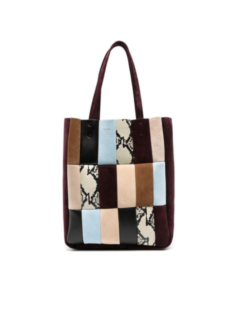 Zoe patchwork-design tote bag