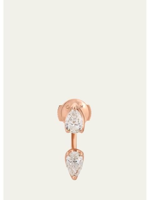 ANITA KO 18K Rose Gold Large Pear Diamond Orbit Earring, Single
