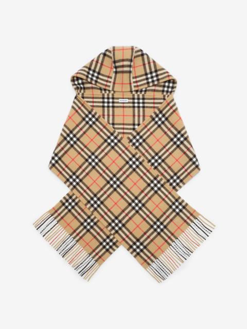 Burberry Check Cashmere Hooded Scarf
