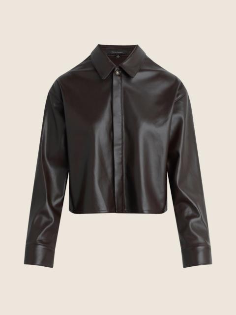 Favorite Daughter THE VEGAN LEATHER CROP BRADY SHIRT