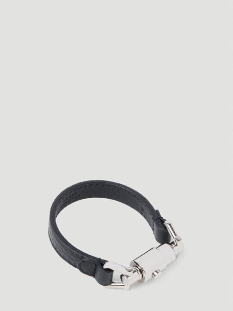 GUCCI Piston Closure Leather Bracelet