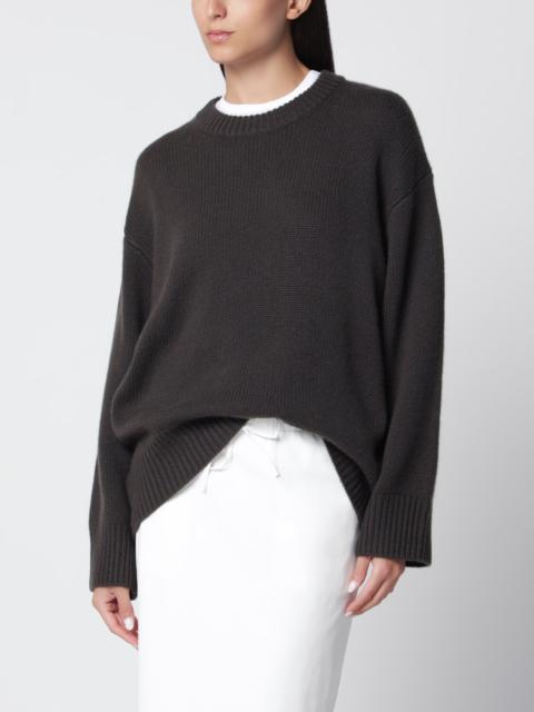 LISA YANG Crewneck sweater Noor in dark fern cashmere