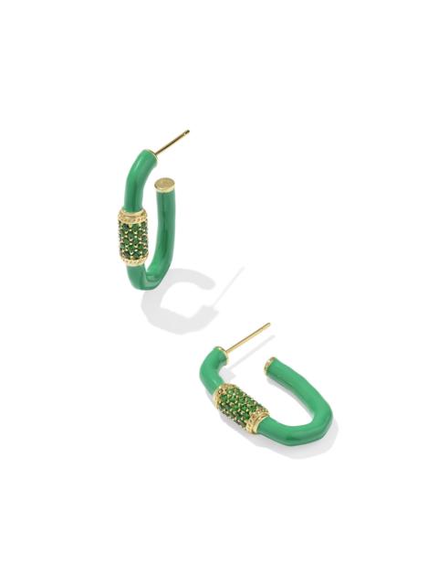 KENDRA SCOTT Emery Gold Enamel Hoop Earrings