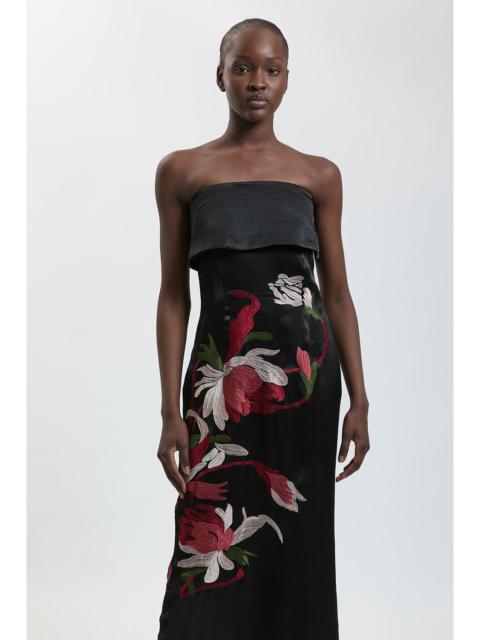 KAREN MILLEN Embroidered Bandeau Midi Dress