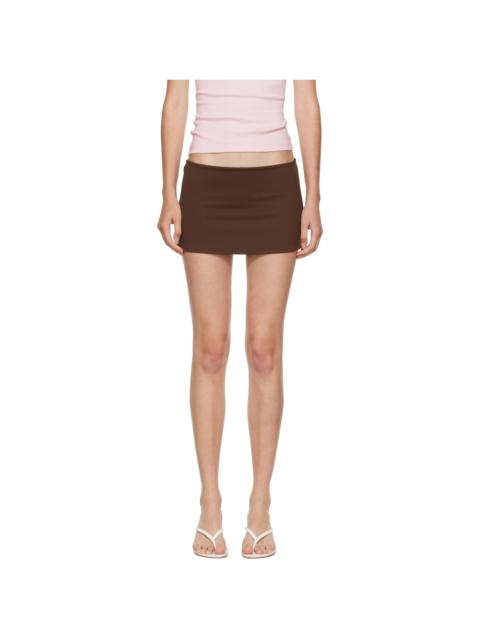 GUIZIO SSENSE Exclusive Brown Micro Stretch Miniskirt