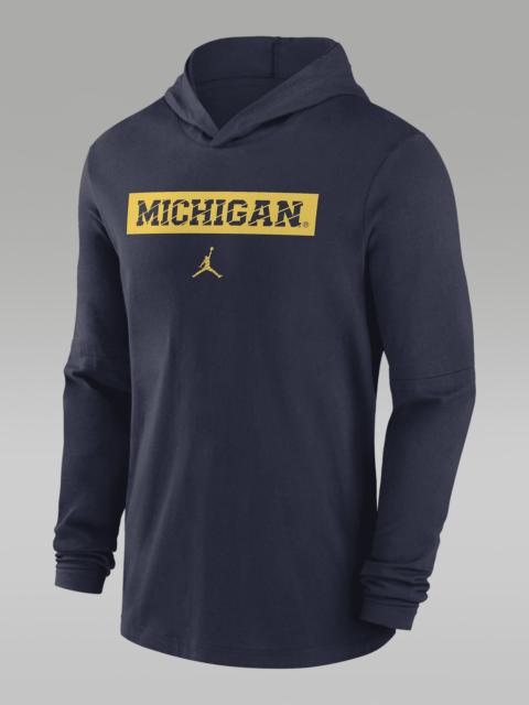 Jordan Michigan Wolverines Sideline Men's Jordan Dri-FIT College Long-Sleeve Hooded Top