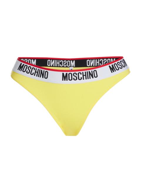 Moschino Women's Donna Logo-Detailed Thong Bikini Bottoms - Yellow