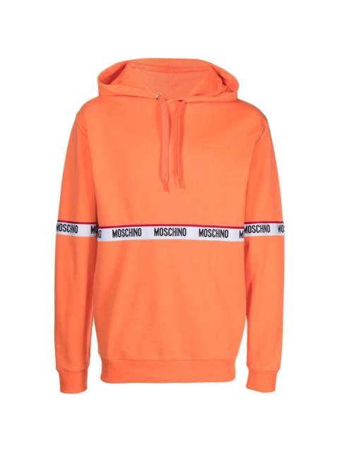 logo-tape pullover hoodie