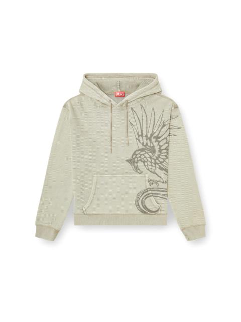 Diesel HOODIE IN TEXTURED COTTON MESH