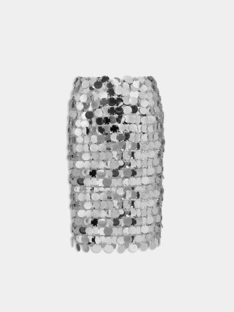 rabanne THE SILVER SPARKLE DISCS MIDI SKIRT