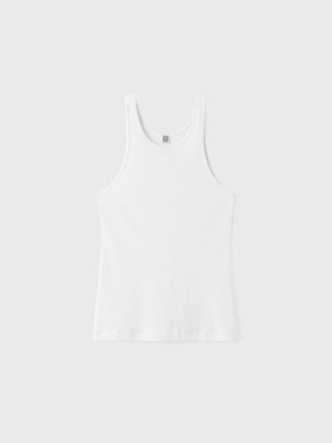 Fine curved rib tank white