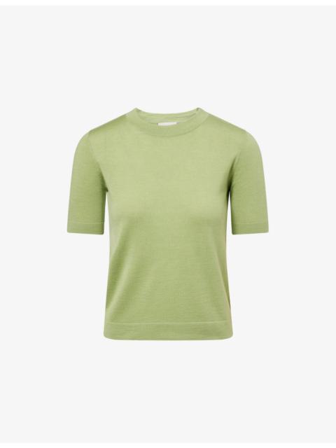 WEEKEND Max Mara Round-Neck Short-Sleeve Wool-Blend Top
