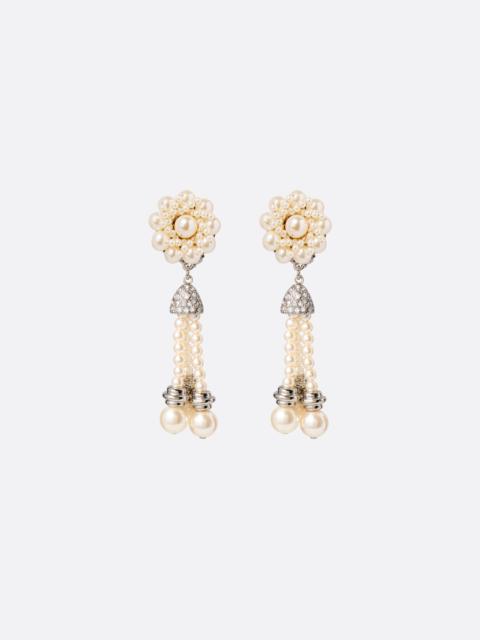Alessandra Rich PEARL EARRINGS WITH FRINGES