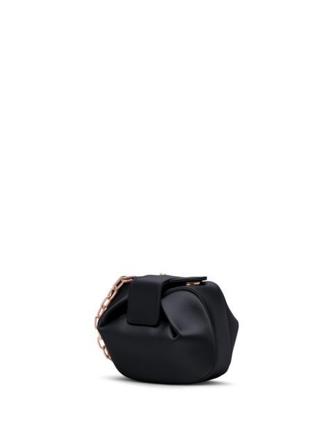 GABRIELA HEARST Soft Demi Clutch with Chain in Black Satin