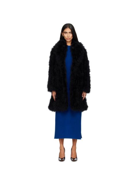Yves Salomon Black Turkey Feather Coat