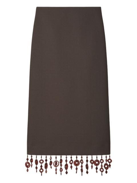 TORY BURCH embellished crepe midi skirt