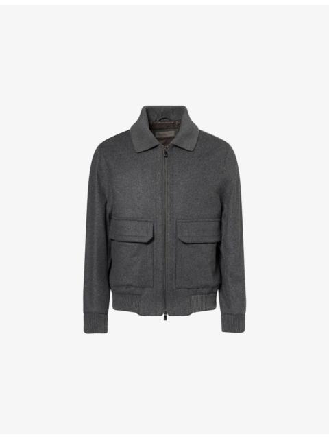 CORNELIANI Collared Wool-Blend Bomber Jacket