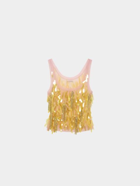 16ARLINGTON SHARLA TOP IN EMBROIDERED TULLE