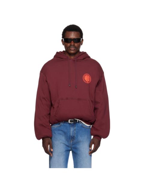 LU'U DAN Burgundy Wadded Slouch Hoodie