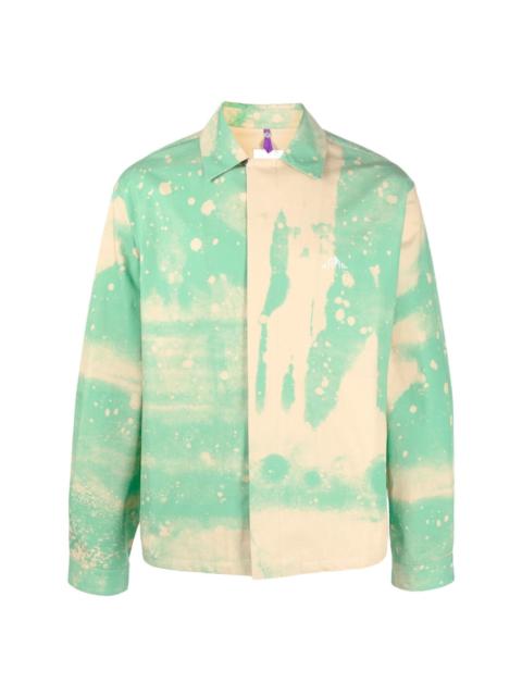 paint-print shirt jacket