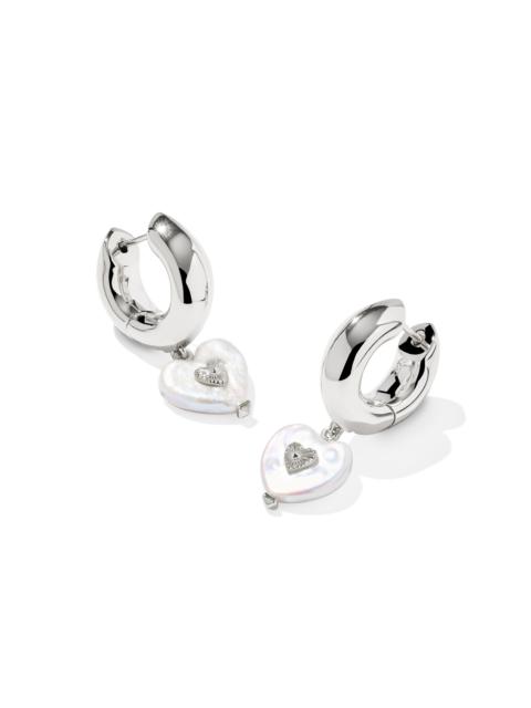 KENDRA SCOTT Sasha Heart Silver Huggie Earrings
